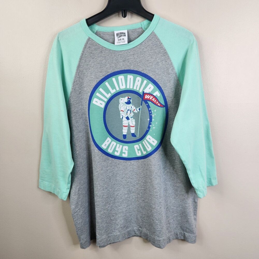 Billionaire Boys Club Mens 3/4 Sleeve Wealth Astronaut Graphic Raglan Tee XL